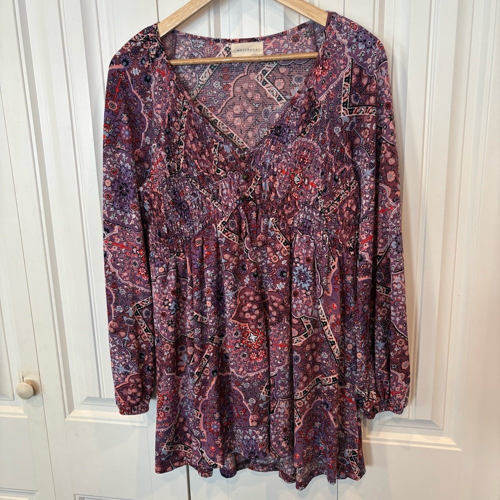 Melloday Tunic Top‎ Size Medium